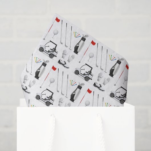 Golf decoupage papier, golfer tissue tissuepapier (Cadeauzakje)