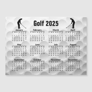 Golf Design 2025 Kalender Magnetische Kaart