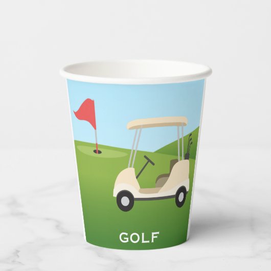 Golf Design Cup Papieren Bekers (Achterkant)