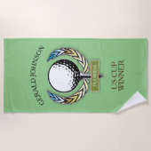 Golf Design Monogram Golfer Sjabloon Beach Towel Strandlaken (Voorkant)