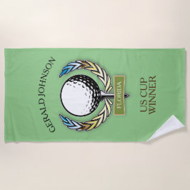 Golf Design Monogram Golfer Sjabloon Beach Towel Strandlaken