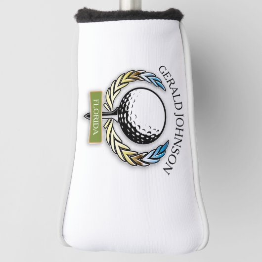 Golf Design Monogram Golfer Sjabloon Golfheadcover (Draai 90)