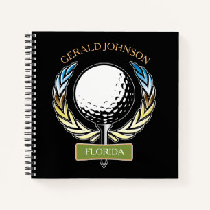 Golf Design Monogram Golfer Sjabloon Notitieboek