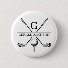 Golf Design Monogram Sjabloon Button