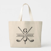 Golf Design Monogram Sjabloon Canvas tas (Achterkant)