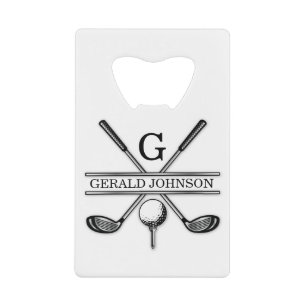 Golf Design Monogram Sjabloon Credit Card Fles O Creditkaart Flessenopener