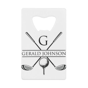 Golf Design Monogram Sjabloon Creditkaart Flessenopener