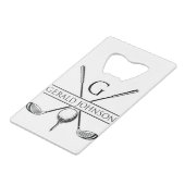 Golf Design Monogram Sjabloon Creditkaart Flessenopener (Voorkant Gekanteld)