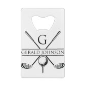 Golf Design Monogram Sjabloon Creditkaart Flessenopener (Achterkant)