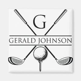 Golf Design Monogram Sjabloon Magneet