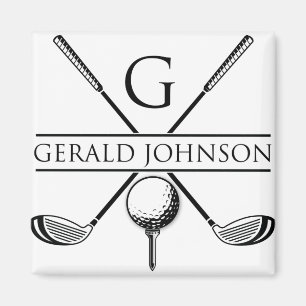 Golf Design Monogram Sjabloon Magneet