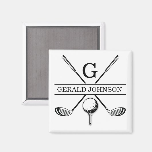 Golf Design Monogram Sjabloon Magnet (Voorkant / Achterkant)