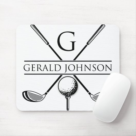 Golf Design Monogram Sjabloon Muismat (Met muis)