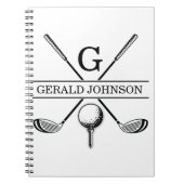 Golf Design Monogram Sjabloon Notitieboek (Voorkant)