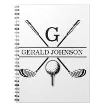 Golf Design Monogram Sjabloon Notitieboek