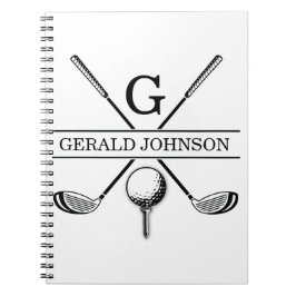 Golf Design Monogram Sjabloon Notitieboek