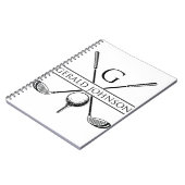 Golf Design Monogram Sjabloon Notitieboek (Linkerzijde)