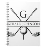 Golf Design Monogram Sjabloon Notitieboek (Voorkant)