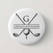 Golf Design Monogram Sjabloon Ronde Button 5,7 Cm (Voorkant)