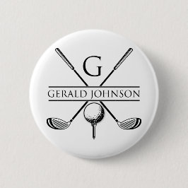 Golf Design Monogram Sjabloon Ronde Button 5,7 Cm