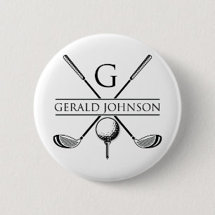 Golf Design Monogram Sjabloon Ronde Button 5,7 Cm