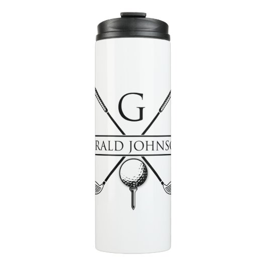 Golf Design Monogram Sjabloon Thermosbeker (Voorkant)