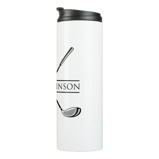 Golf Design Monogram Sjabloon Thermosbeker (Geroteerd rechts)
