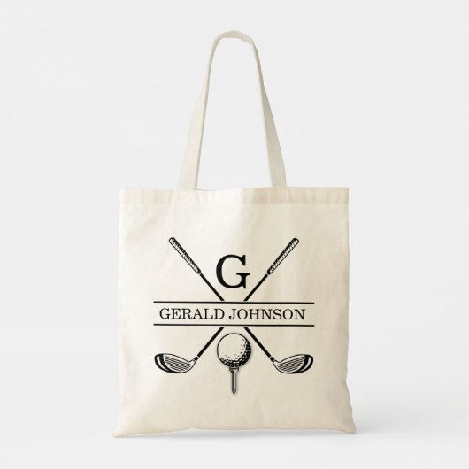 Golf Design Monogram Sjabloon Tote Bag (Achterkant)