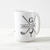 Golf Design Monogram Sjabloon tweetone koffie Mok (Voorkant rechts)