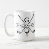 Golf Design Monogram Sjabloon tweetone koffie Mok (Links)