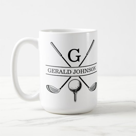Golf Design Monogram Sjabloon tweetone koffie Mok (Links)