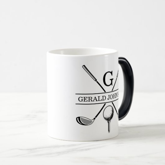 Golf Design Monogram Sjabloon tweetone koffie Mok (Voorkant rechts)