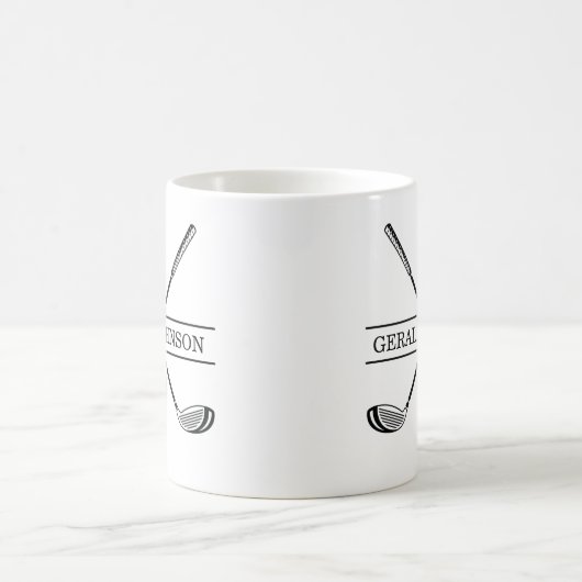 Golf Design Monogram Sjabloon tweetone koffie Mok (Center)