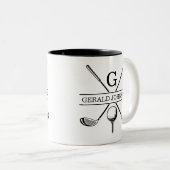 Golf Design Monogram Sjabloon tweetone koffie Mok (Voorkant rechts)