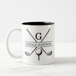 Golf Design Monogram Sjabloon tweetone koffie Mok