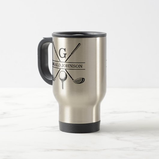 Golf Design Monogram Sjabloon tweetone koffie Mok (Voorkant links)