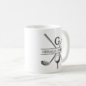 Golf Design Monogram Sjabloon tweetone koffie Mok (Voorkant rechts)