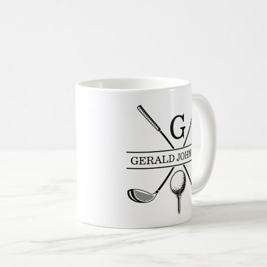 Golf Design Monogram Sjabloon tweetone koffie Mok (Voorkant rechts)