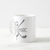 Golf Design Monogram Sjabloon tweetone koffie Mok (Voorkant links)