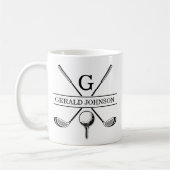 Golf Design Monogram Sjabloon tweetone koffie Mok (Links)