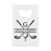 Golf Design Monogram Template Credit Card Bottle O Creditkaart Flessenopener (Voorkant)