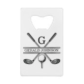 Golf Design Monogram Template Credit Card Bottle O Creditkaart Flessenopener (Achterkant)