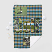 Golf design on Green Tartan, Golfhanddoek (Insitu)