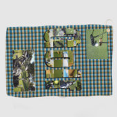 Golf design on Green Tartan, Golfhanddoek (Horizontaal)