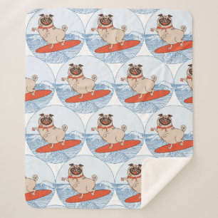 Golf die een gelukkige doornhaai op een surfbordsj sherpa deken