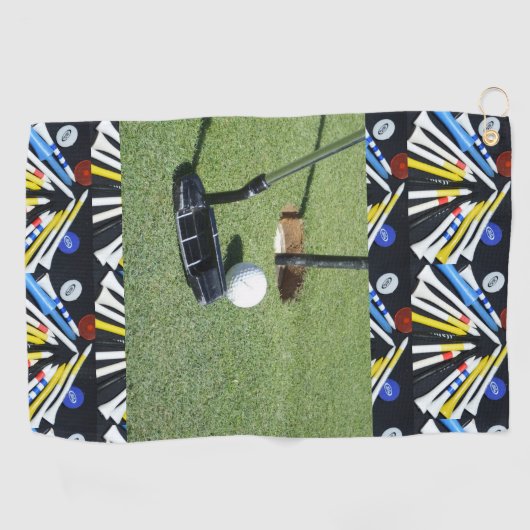 Golf die het groene licht geeft, golfhanddoek (Horizontaal)