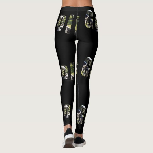 Golf Dimensional Logo, Dames Black Leggings. Leggings (Achterkant)
