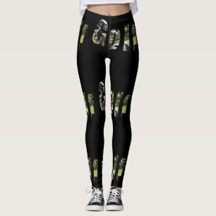 Golf Dimensional Logo, Dames Black Leggings. Leggings