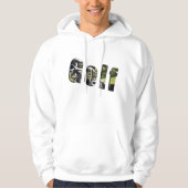 Golf Dimensional Logo, Mannen witte hoodie (Voorkant)