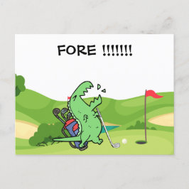 Golf Dinosaur golfende roep om grappige golfer Briefkaart